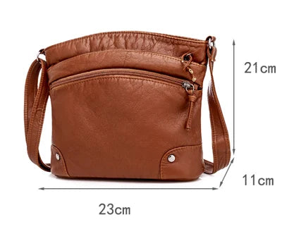 49% OFF🎁Casual soft leather solid color large capacity shoulder bag