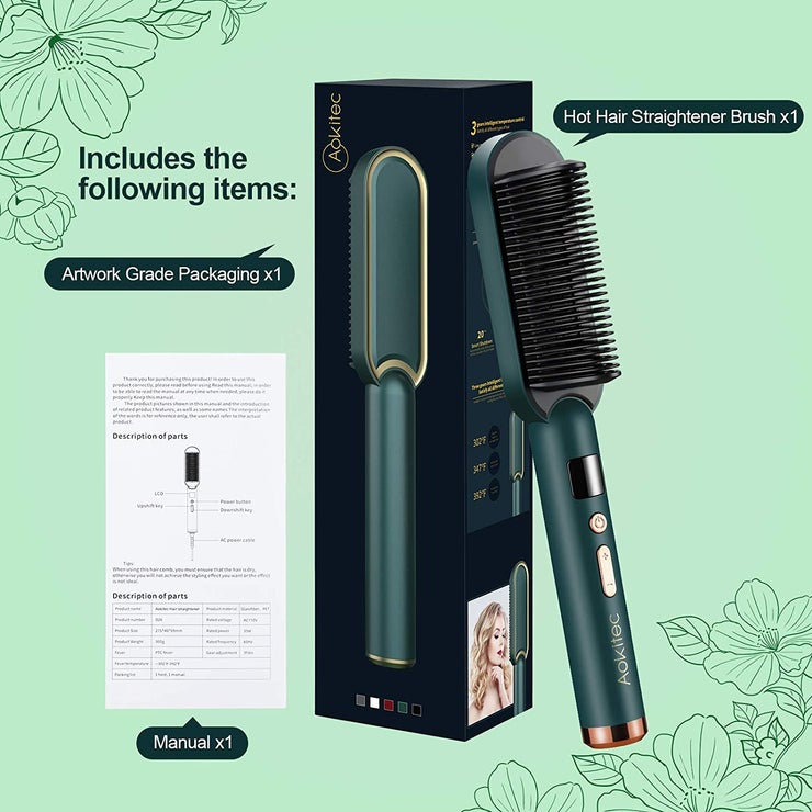 (New Year Promotion- SAVE 40% OFF)Negative Ion Hair Straightener Brush